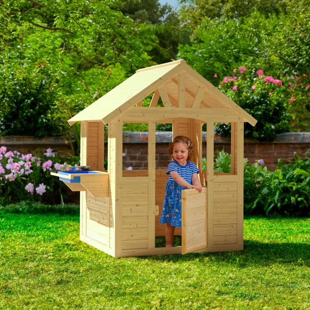 Maisonnette cabane enfant en bois FSC® avec cuisine extérieure CUBBY - 2