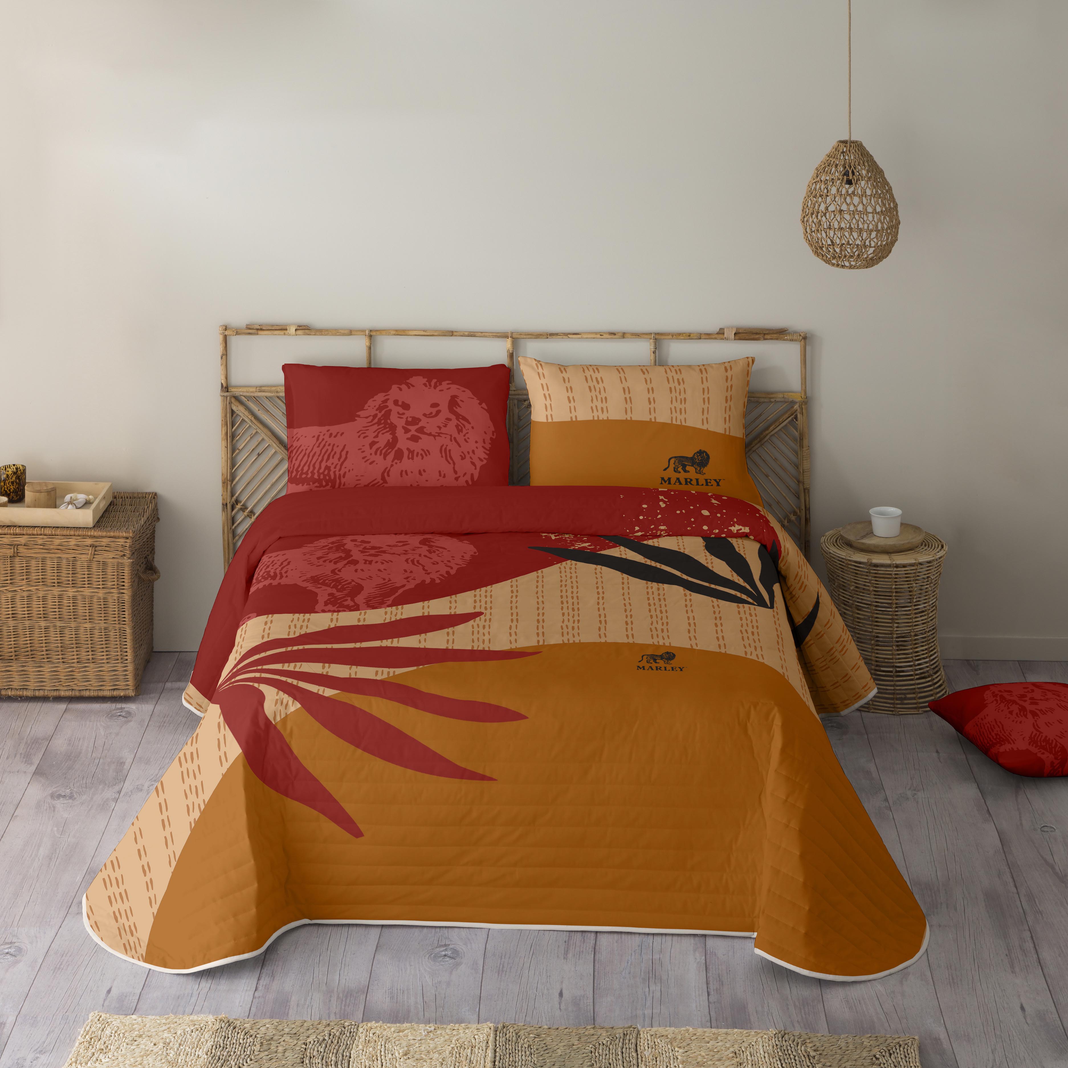Marley - colcha bouti estampada cama 135 - microfibra - extra suave - incluye colcha bouti + 1 funda de cojin - kingston