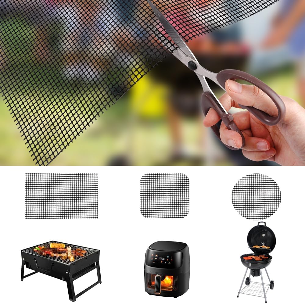 2-częściowy grill z możliwością krojenia, mata do grillowania 330*400 mm, wielokrotnego użytku, nieprzywierająca mata do gotowania, wielokrotnego uży - 5
