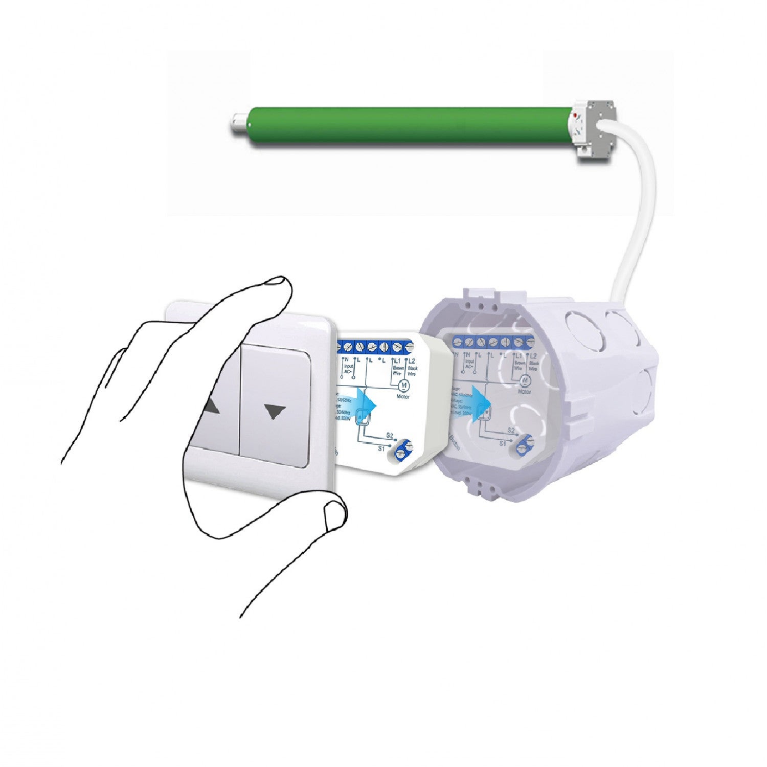 Interrupteur WiFi Volets Roulants Automatiques Blanc - 5