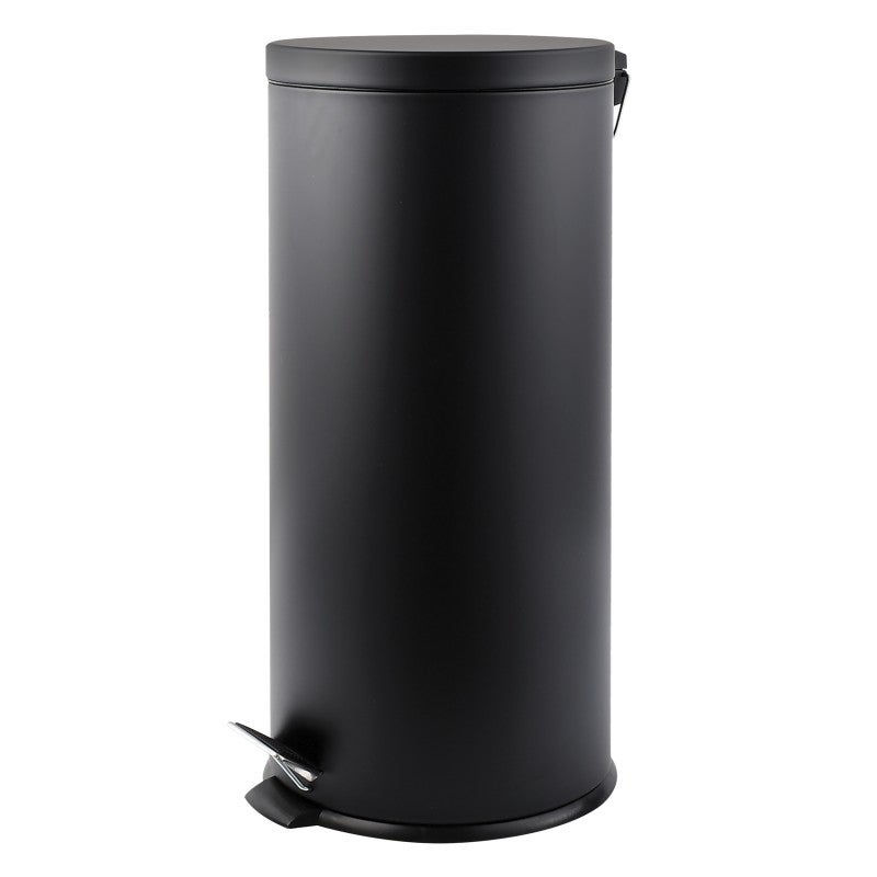 Poubelle de cuisine à pédale FOREST noir bois et acier - 30L
