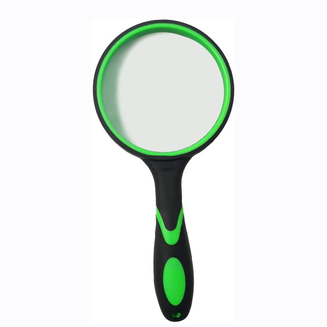 Loupe De Lecture 10X Avec Lentille En Verre 80mm - Lot De 2 (verte Et Orange) - Poignée Antidérapante - Pour Seniors, Bricolage, Lecture - 3