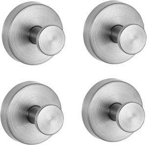 Luxear 4 Pezzi Ventose con Gancio Senza Forare, 2 in 1 Gancio Singolo Doppio Gancio, Ganci rotanti a 360 Gradi, Vuoto Ventosa Gancio per Finestra Vetro Cucina Bagno Doccia, Fino a 5