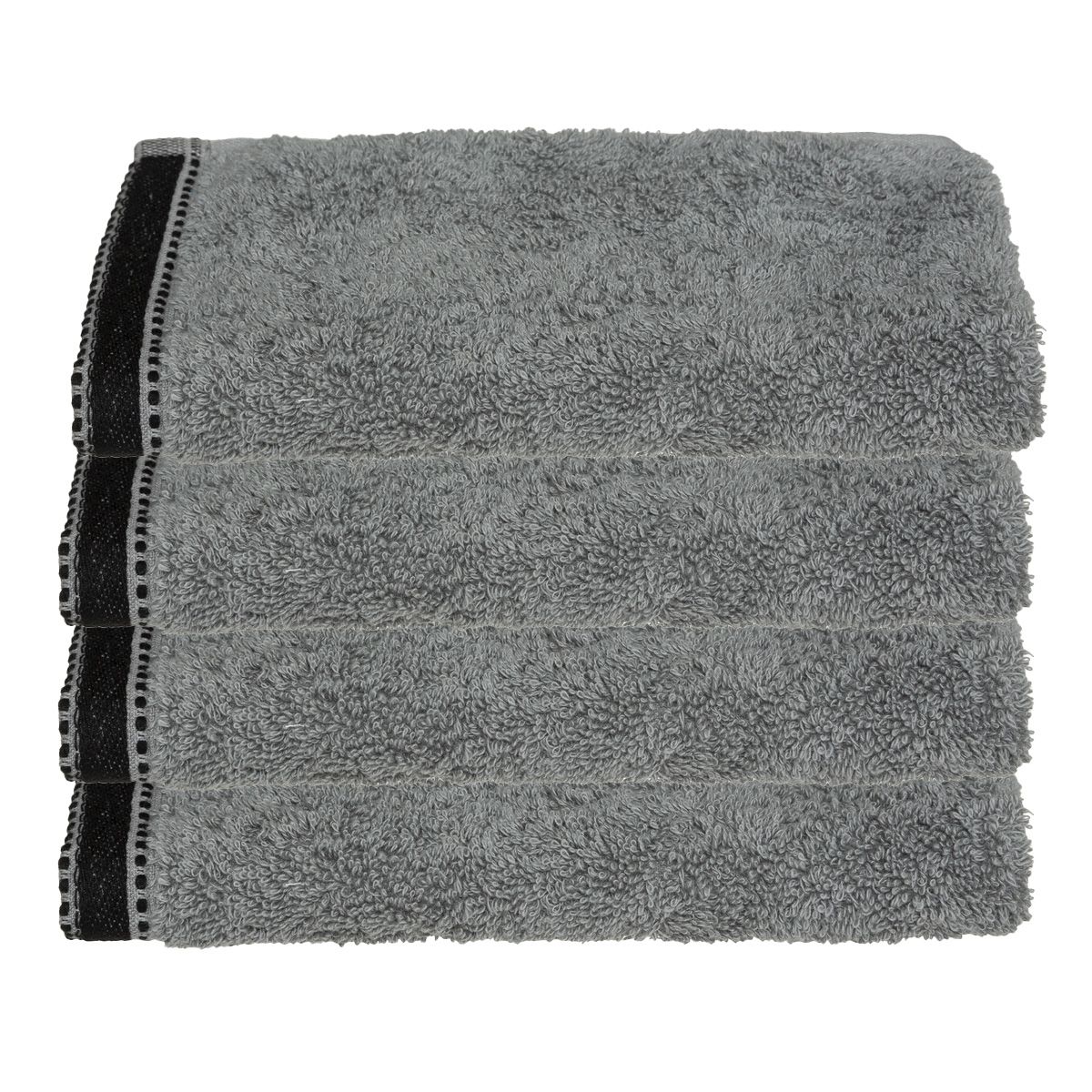 Lot De 4 Serviettes De Toilette EXKLUSIV HEIMTEXTIL - 30x30 Cm, 100% Coton, Avec Nœud Rose