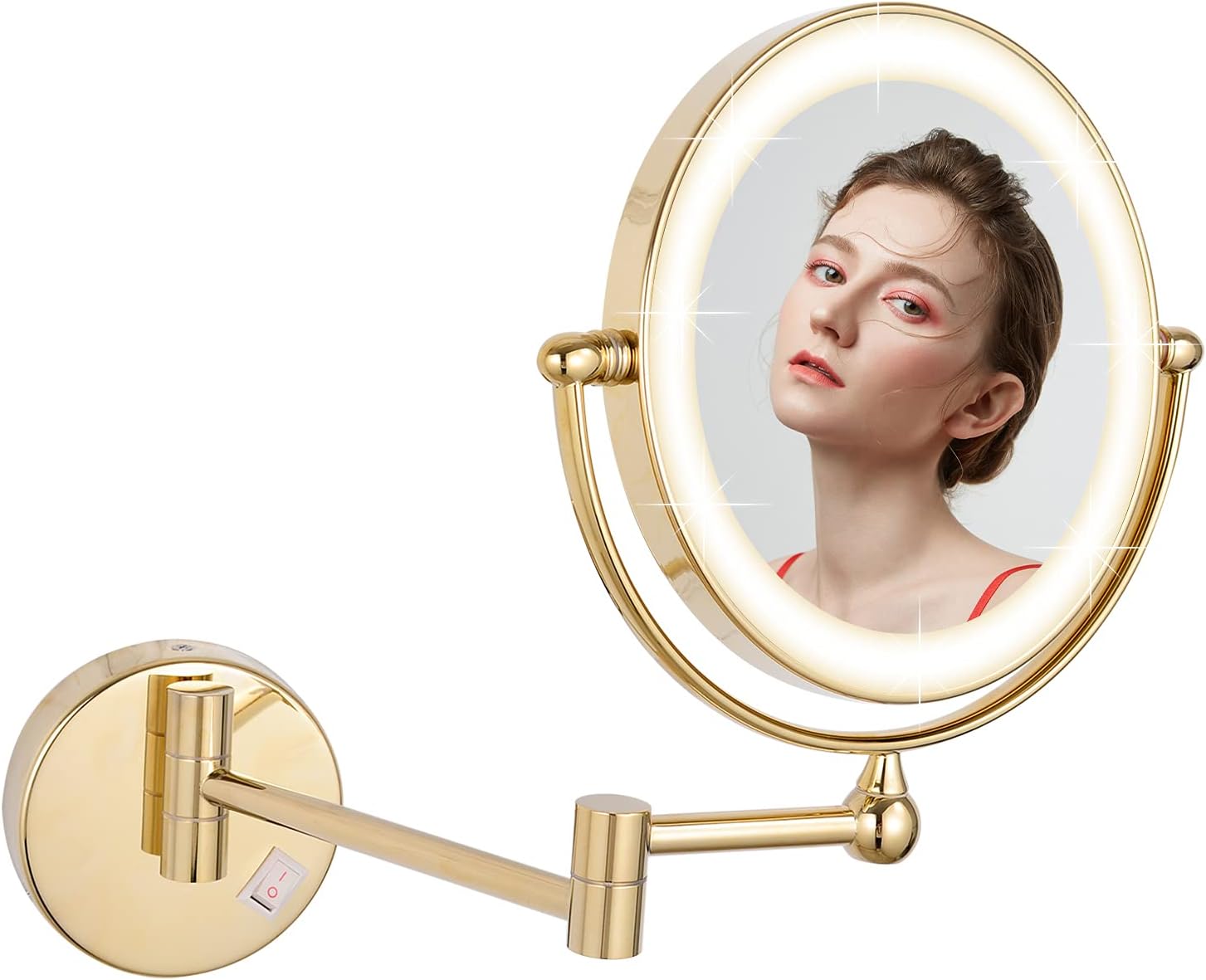 Miroir Grossissant Lumineux Flexible – Blanc, LED, 30 Cm, Moderne, Neuf