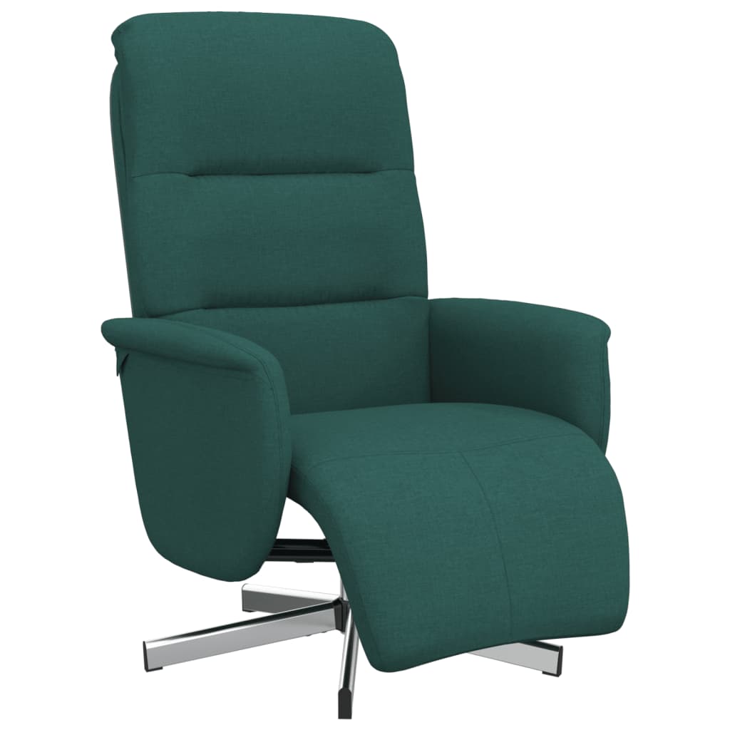 Fauteuil inclinable avec repose-pieds vert foncé tissu - 2