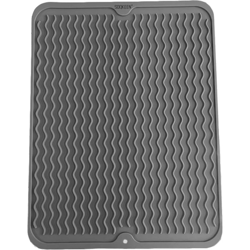 Silikonowa mata ociekowa do naczyń 40 × 30 cm, kuchenna mata ociekowa do naczyń, mata do zlewu kuchennego, mata do ociekania naczyń