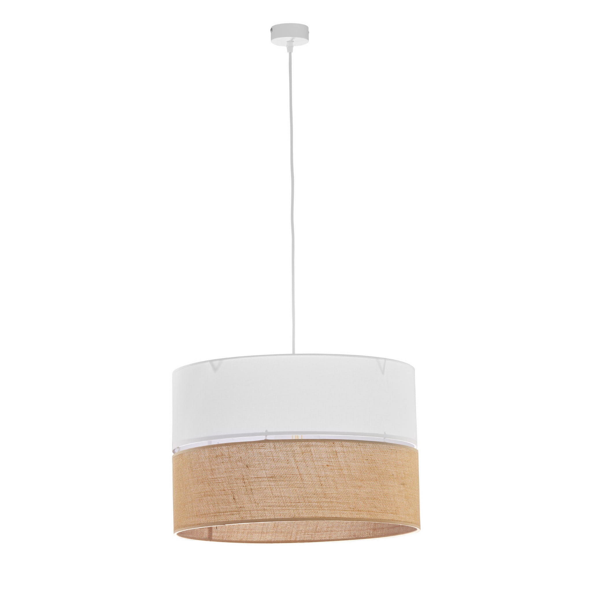 Lampa wisząca Linobianco biało-beżowa 3xE27x15W wym: 115 x 50 x 50 cm tkanina TK Lighting