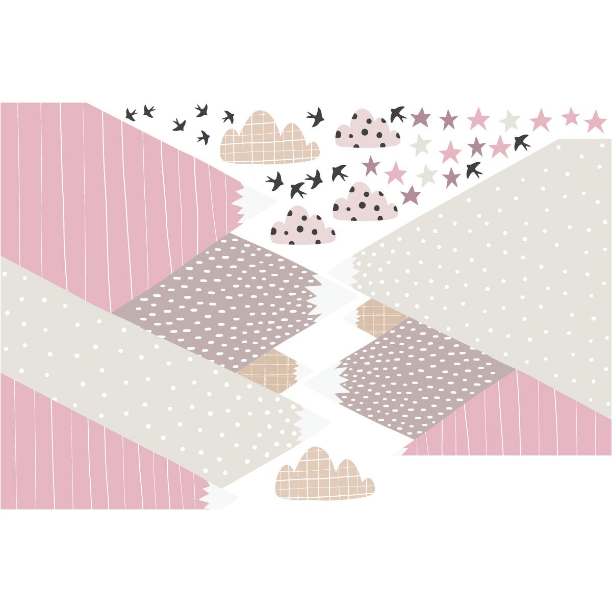 Stickers muraux enfants - Décoration chambre bébé - Autocollant Sticker mural géant enfant montagnes scandinaves JENIKA - 60x90cm - 4