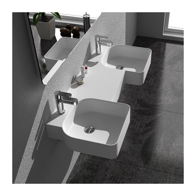 Double plan vasque solid surface Réf : SDWD38190