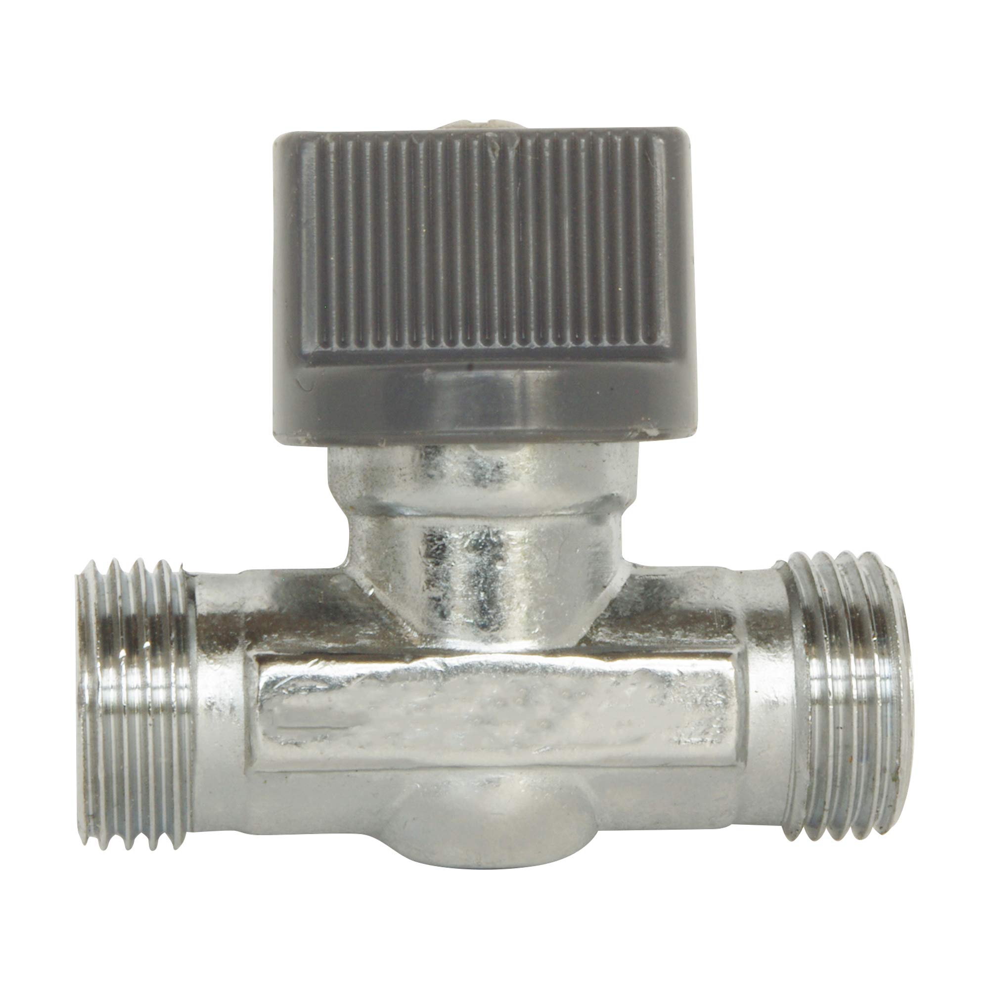 Robinet d'arrêt chromé droit 1/4 tour - double Mâle MM12/17 - En laiton Chromé - 4