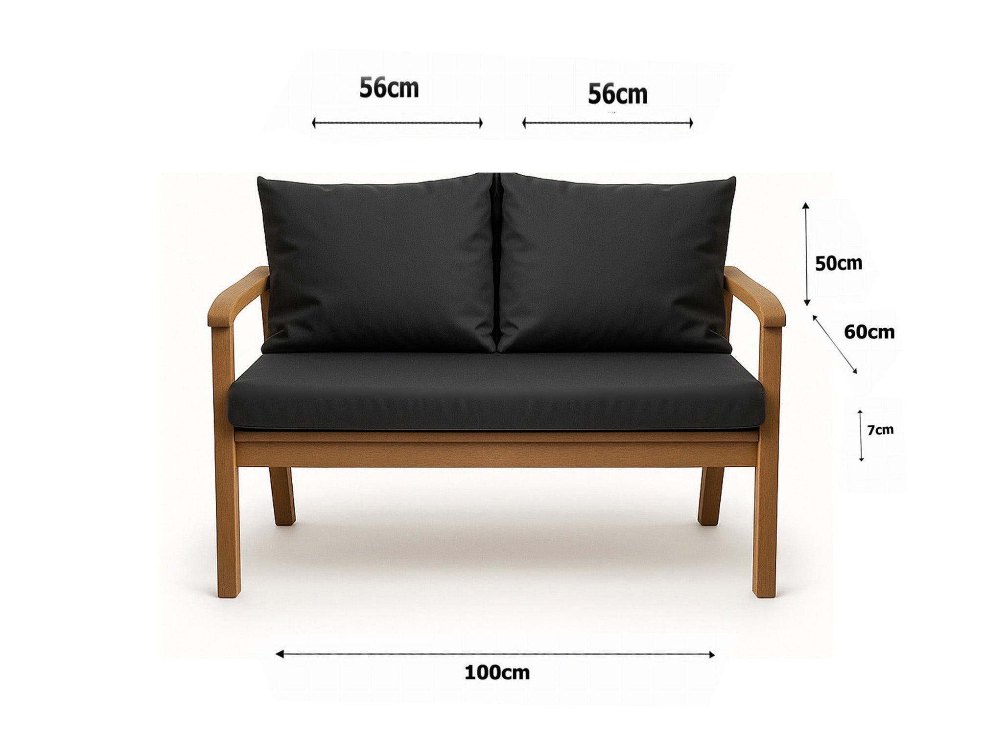 Cuscino per panca 100x60x50cm, Cuscini per altalena da giardino Antracite, Cuscino per seduta, Cuscino per schienale, Cuscino per esterno/interno - 3