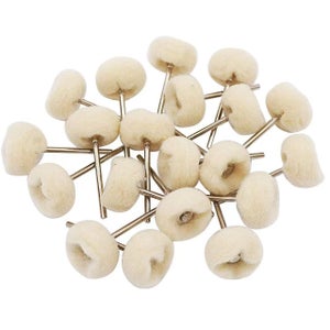 Lot 3 Tampons Polissage Coton Avec Volant Et Poignée 1/4, 75mm, 4 Pièces