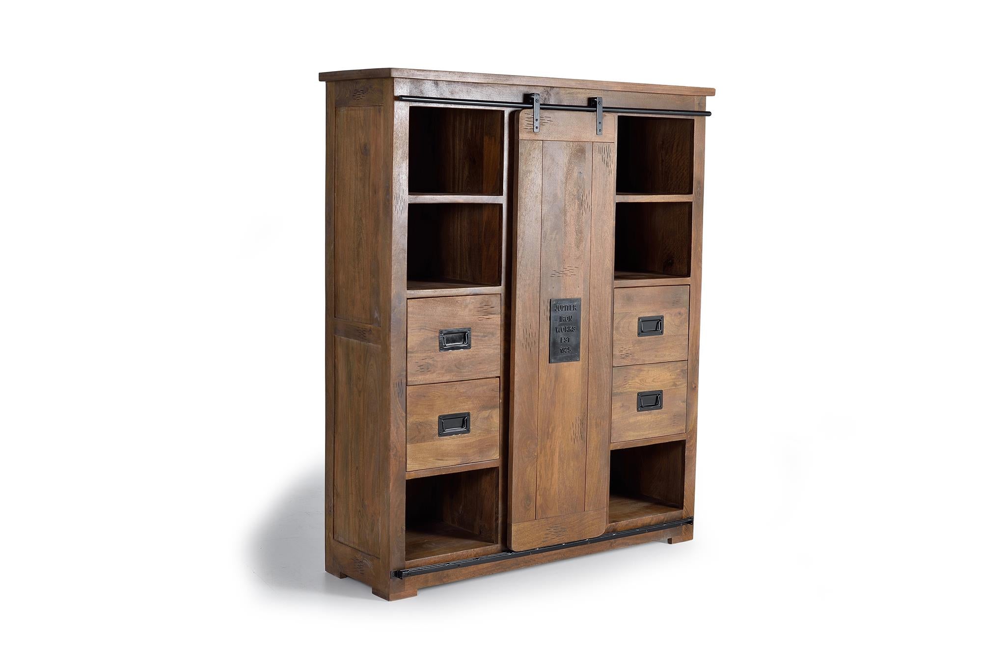 Vaisselier en bois manguier et metal