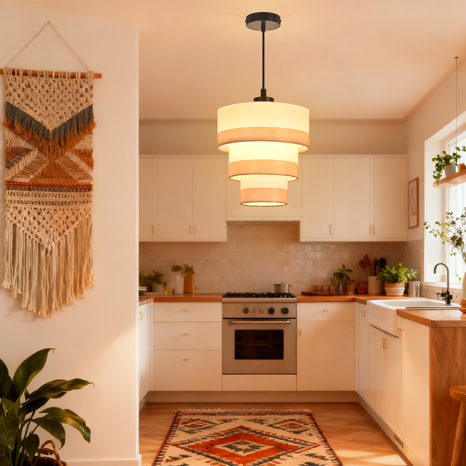 ZMH Lampa wisząca do jadalni w stylu vintage E27 (żarówka nie jest dołączona) - 9