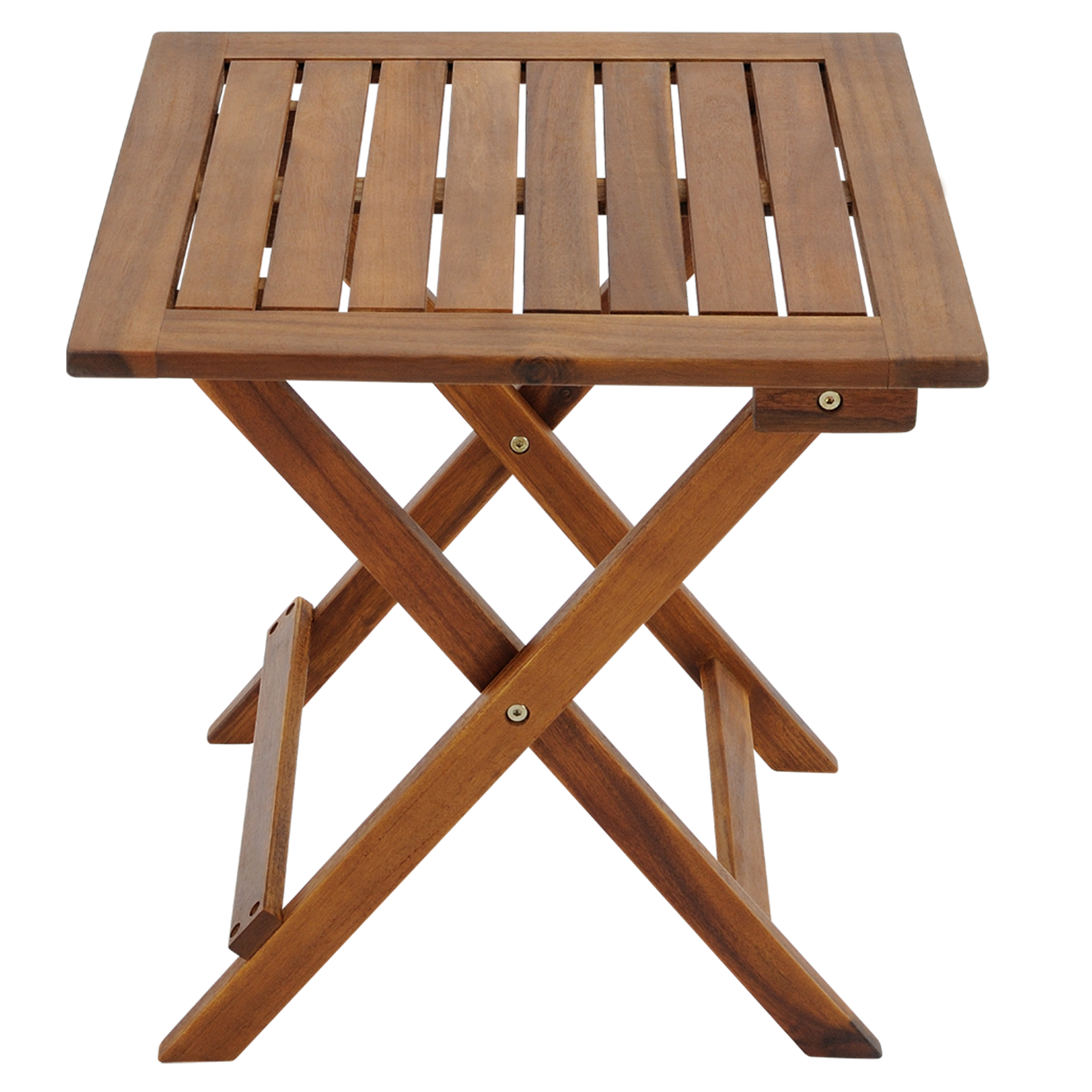 Table d'appoint de jardin en bois d'acacia 46x46cm pliable - 5