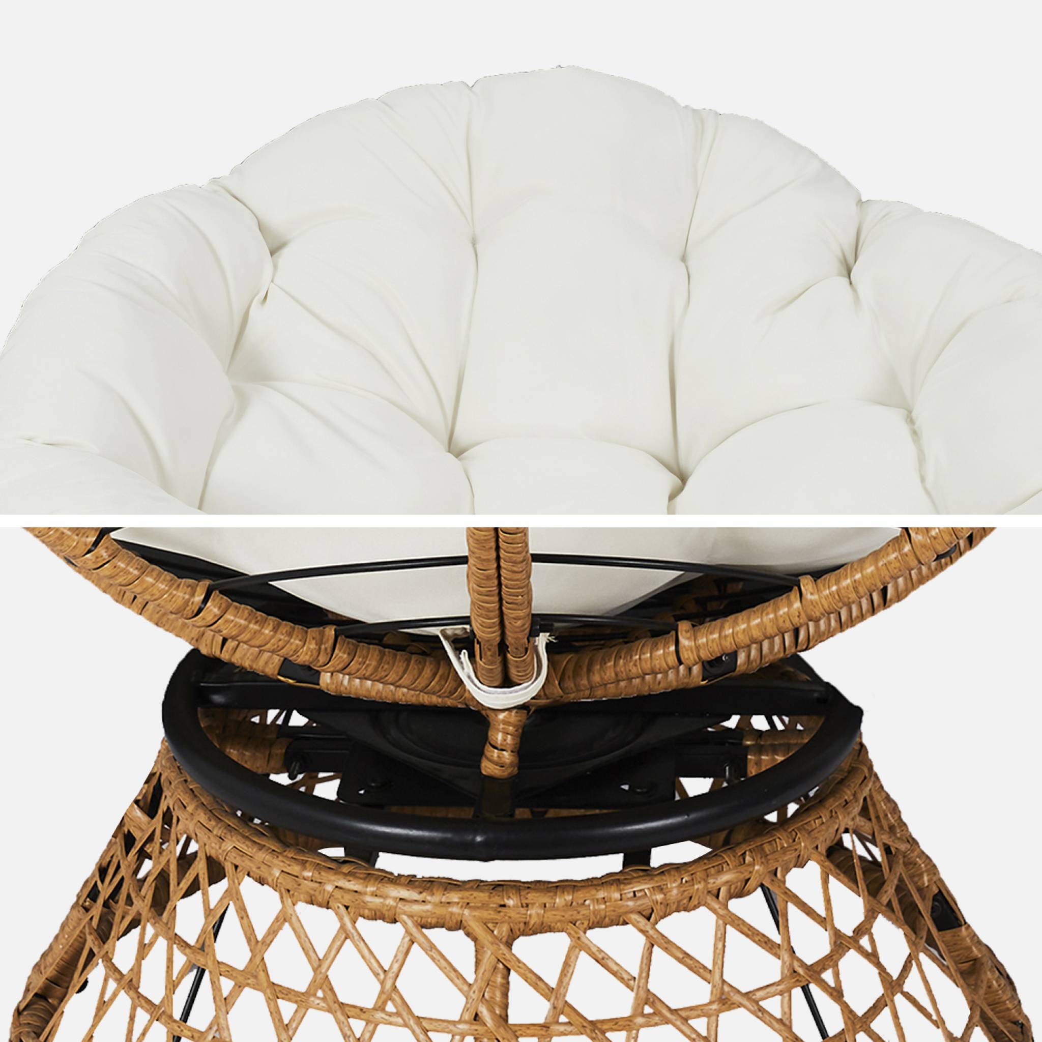 Fauteuil papasan polyrotin rotatif. loveuse outdoor/indoor Ø96cm TAHITI - 6