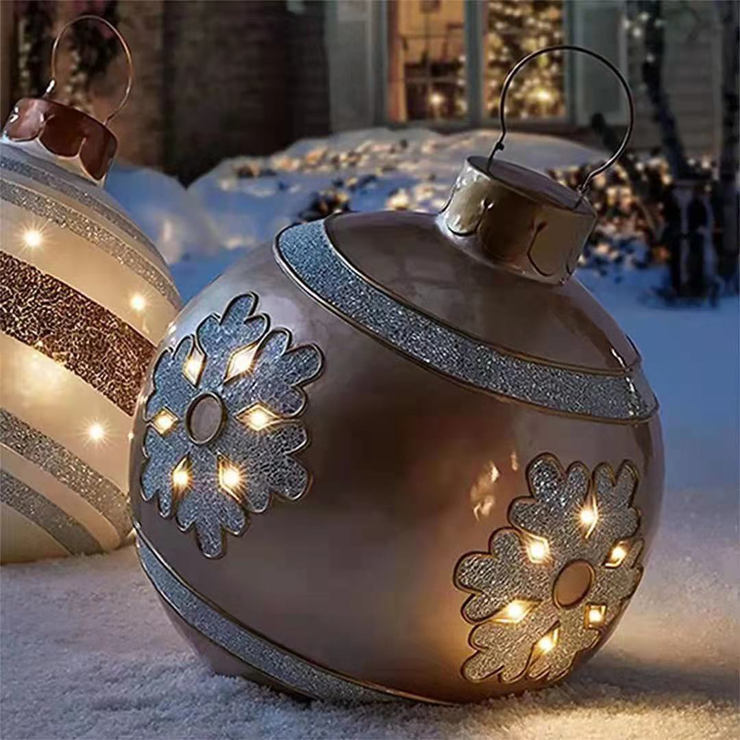 Zewnętrzne dekoracje świąteczne, gigantyczne nadmuchiwane bombki choinkowe, balony z PCV, 60 cm, dekoracje balonowe świąteczne wewnętrzne i zewnętrzne
