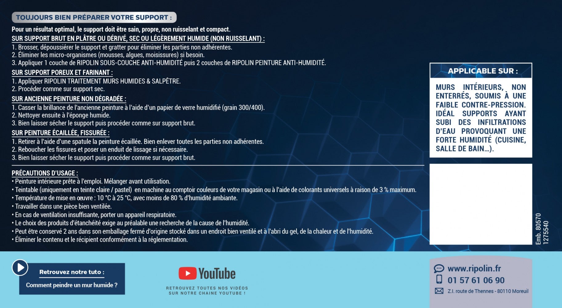 Pittura antiumidità Rip etanch, RIPOLIN bianco 2,5 l - 4