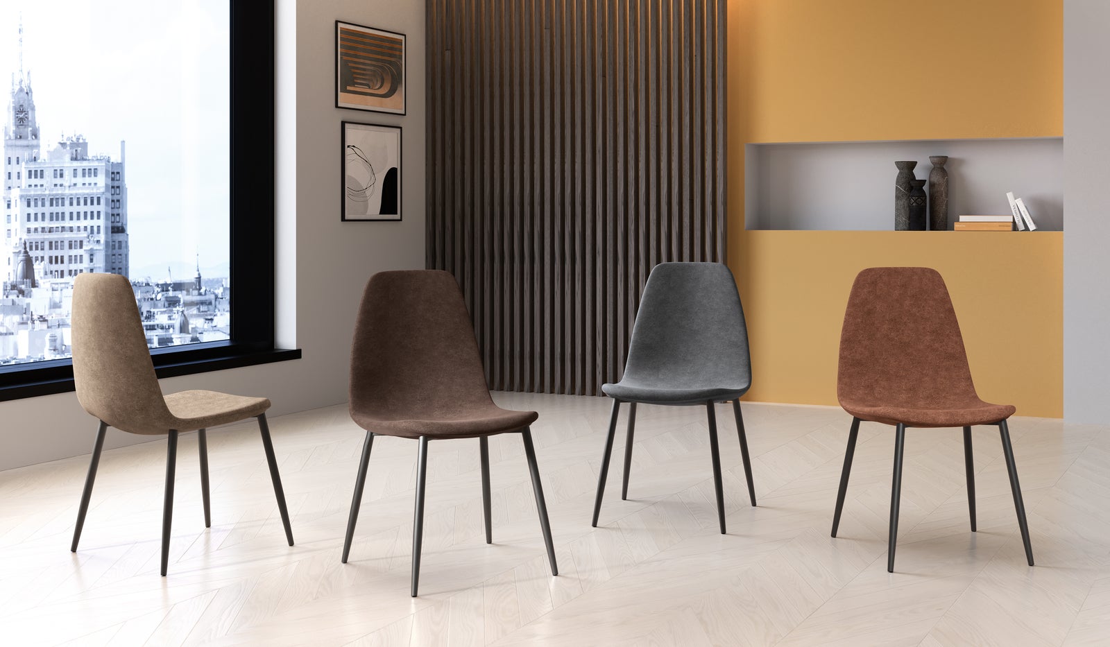 Krzesło ze skóry ekologicznej 44cm x 50cm wys. 84cm 4 szt.