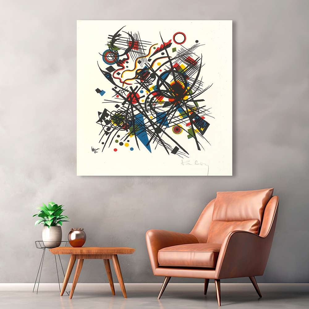 Quadro Moderno Stile Kandinsky: Stampa Su Tela, 30x40 Cm, Per Soggiorno E Cucina