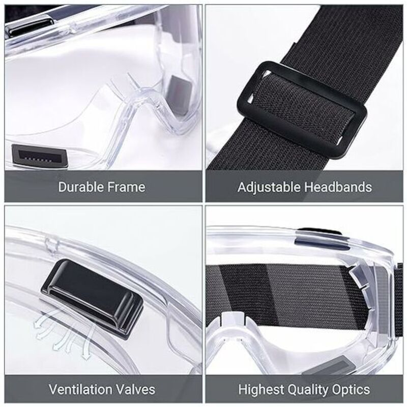Lunettes de Protection Anti-buée Surlunettes de Sécurité Anti-rayures Idéal pour Bricolage, Chimie, Travaux, Chantiers, - 3