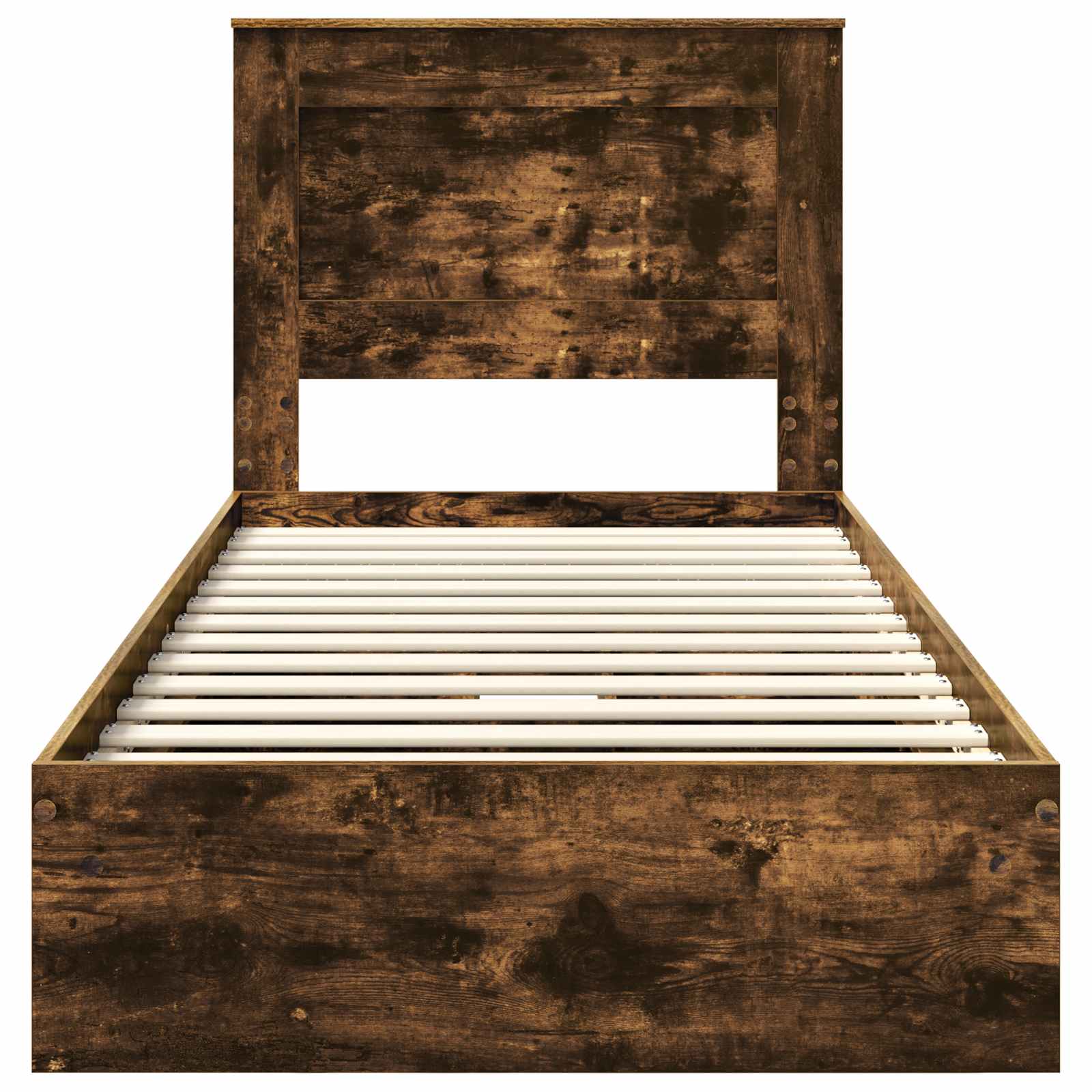 Lit de rangement chêne fumé 75 x 190 cm en panneau de bois - 8