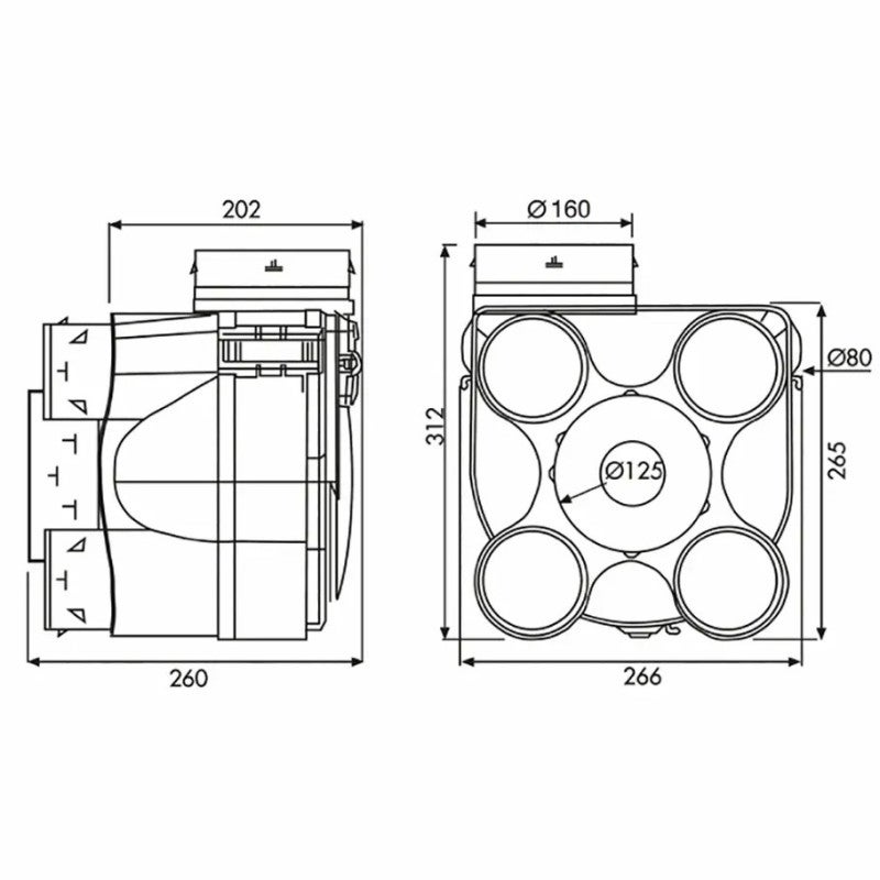 Kit VMC simple flux hygroréglable - HYDRA ECOWATT+ KHB T3/7 P - 604223 S&P UNELVENT - 604223 - 5