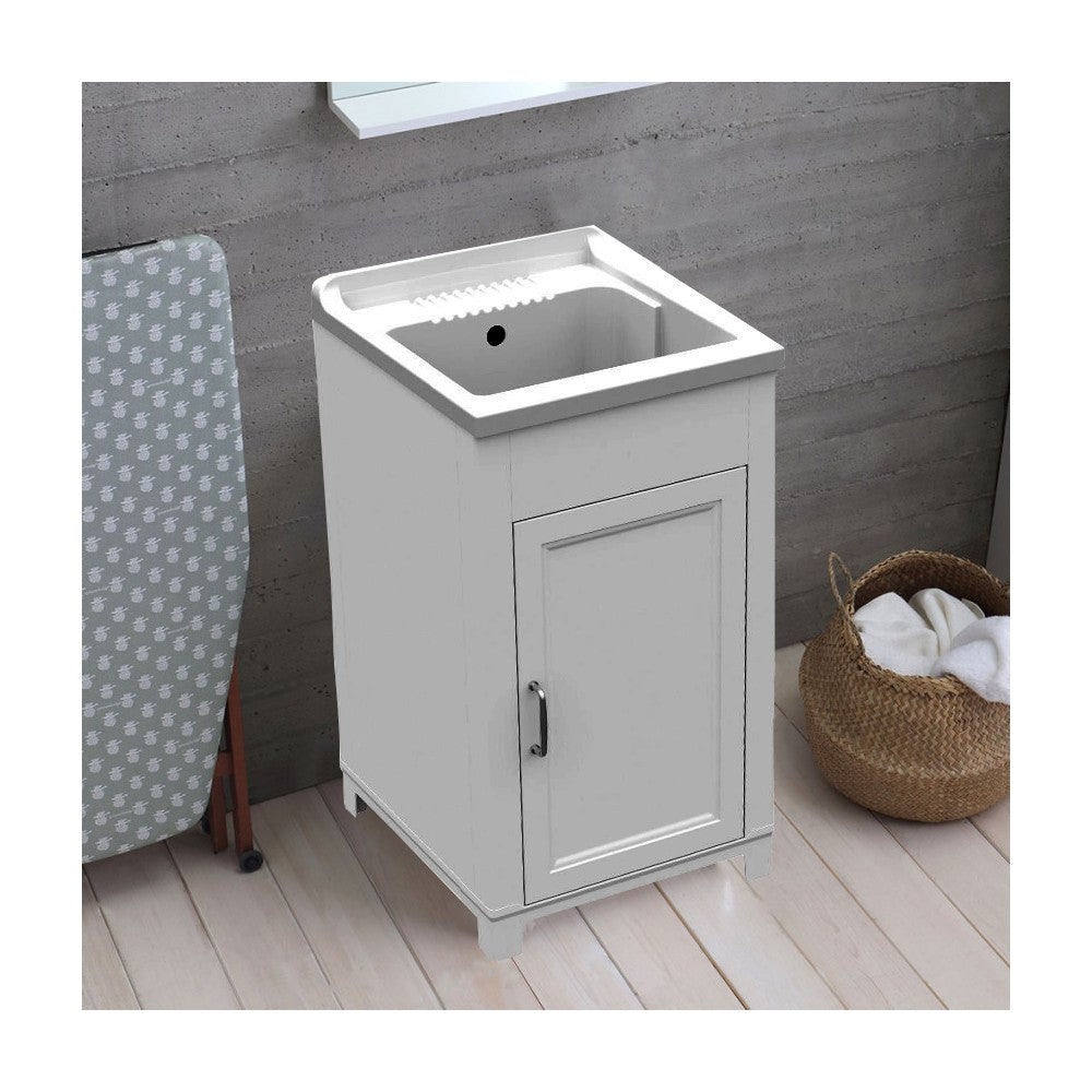 Meuble sous-vasque en résine blanche Mongardi - 8