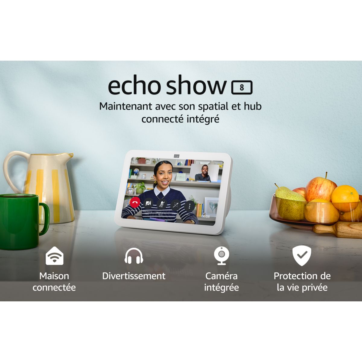 Assistant vocal AMAZON Echo Show 8 Blanc (3e gen.) - 2