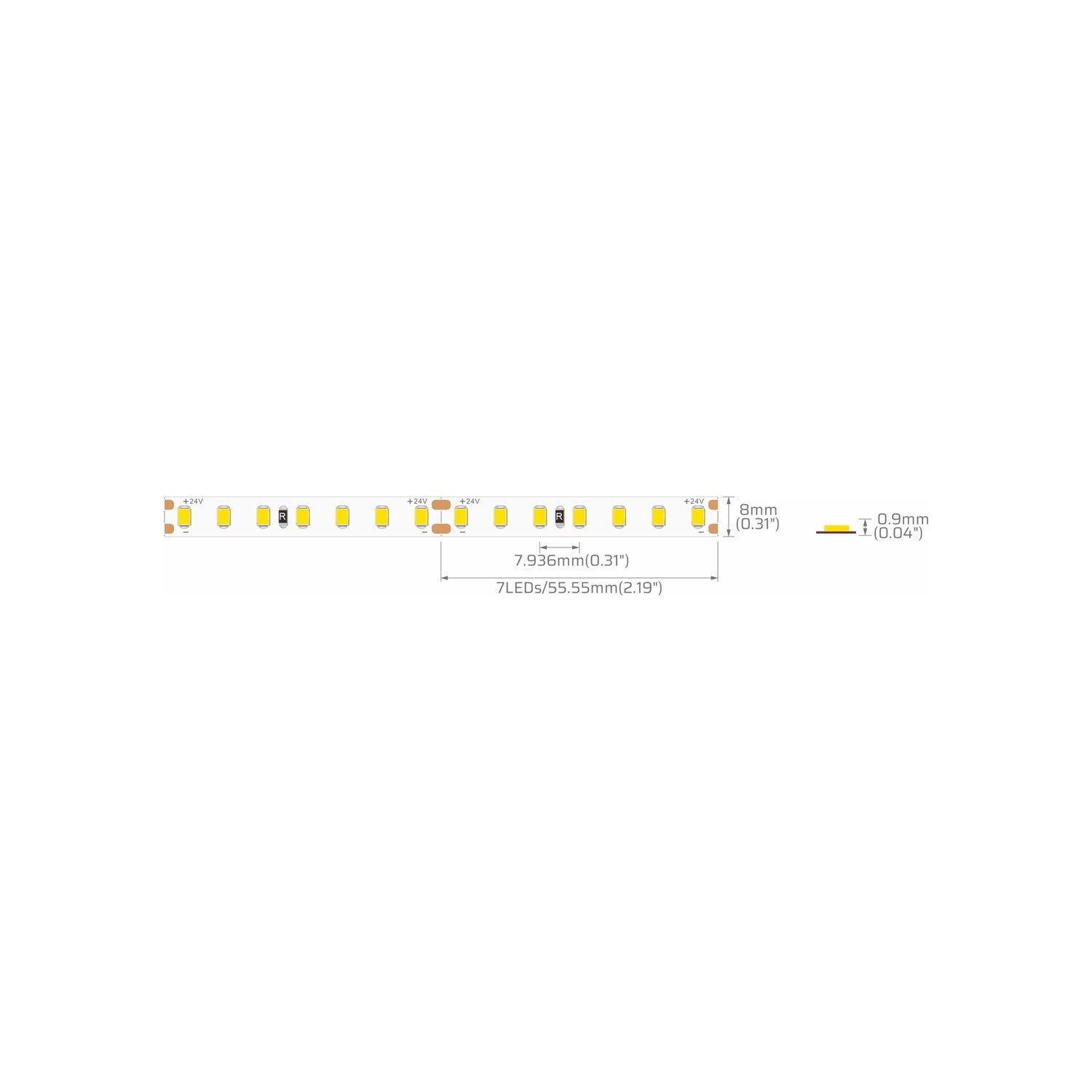 Rollo tira LED 2835 24V 126 LED/m 10W/m 3000K IP20 5 metros | Leroy Merlin
