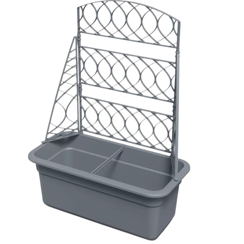 Doniczka na kwiaty z pergolą Bloma kolor szary kamień