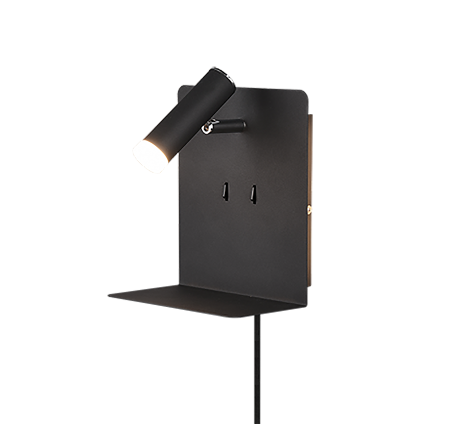 Kinkiet ścienny Element czarny LED 6W 3000K 360lm wym: 20 x 16 x 16 cm metal IP20 Trio
