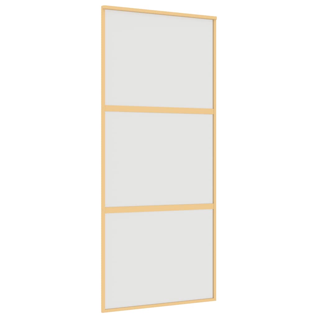vidaXL Porta Scorrevole Dorata 90x205 Vetro Smerigliato ESG Alluminio - 2