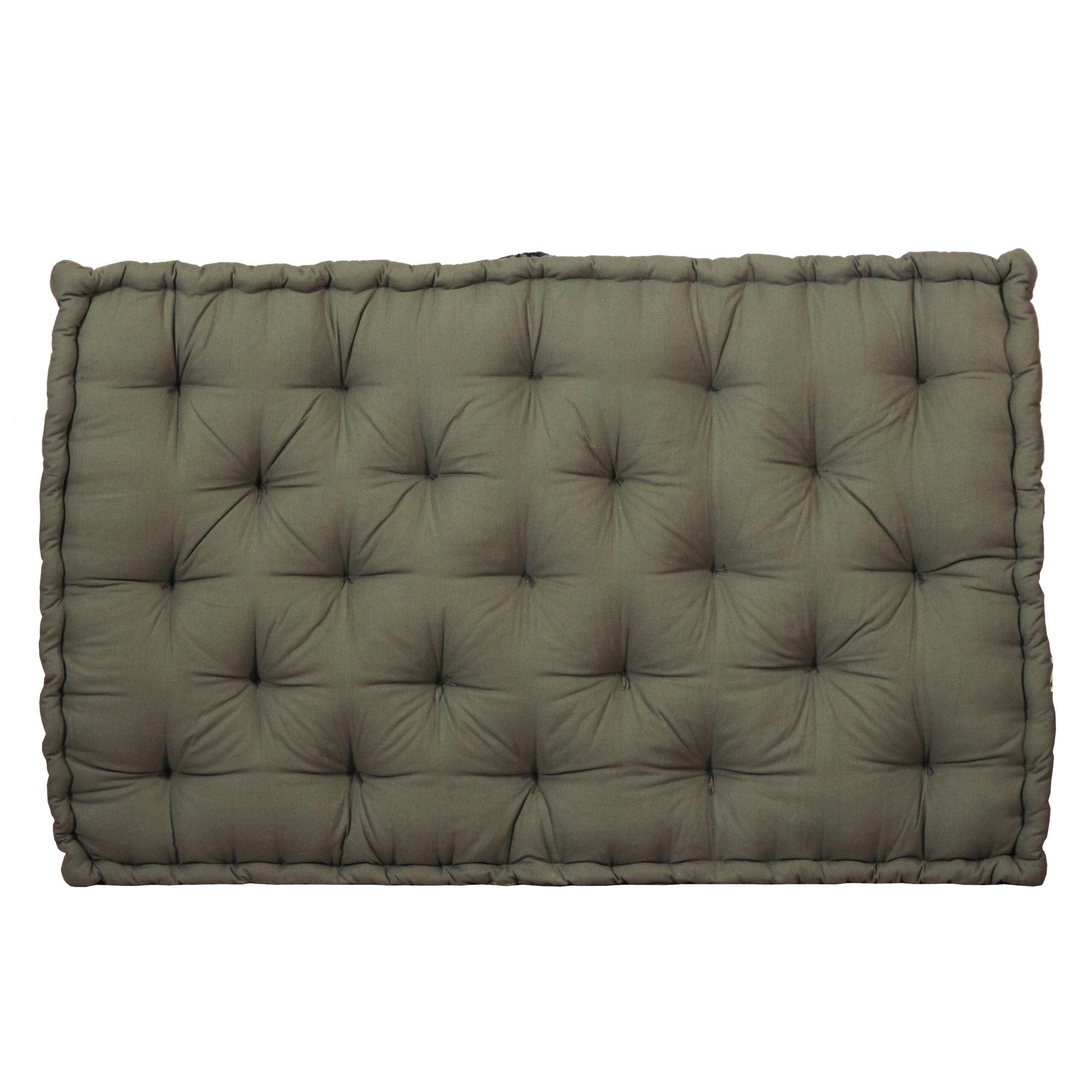Matelas palette capitonné 80x120cm, Kaki imprimé floral - 3