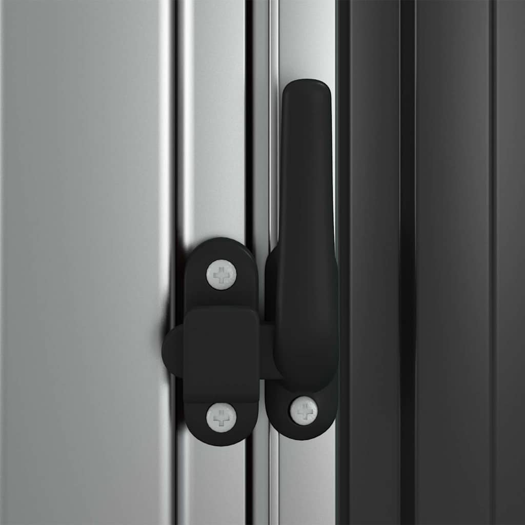 Abris de Jardin anthracite 118,5x97x209,5 cm acier galvanisé anti-rouille, grande capacité verrouillable, jardin & terrasse, pour particuliers - 6