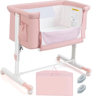 Lit Cododo Bébé OHMG 3 En 1 Avec Matelas - 6 Hauteurs Réglables, Inclinaison, Roues, Jusqu'à 9kg