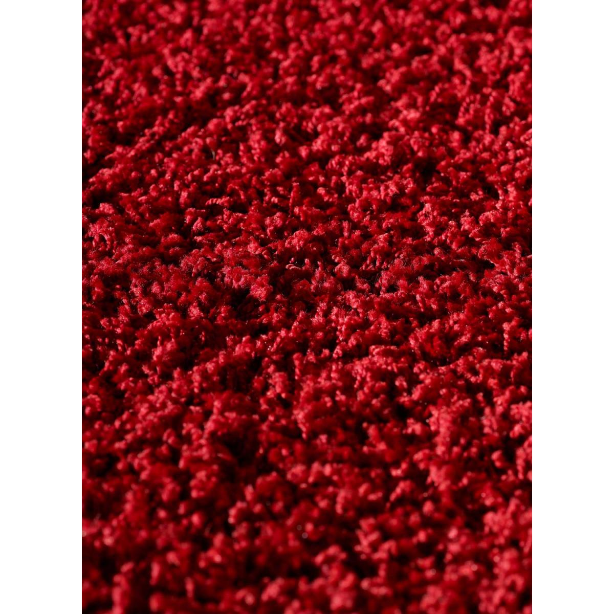 Tapis shaggy 160x230 rectangle tissé rouge motif uni SG LOCA - 3