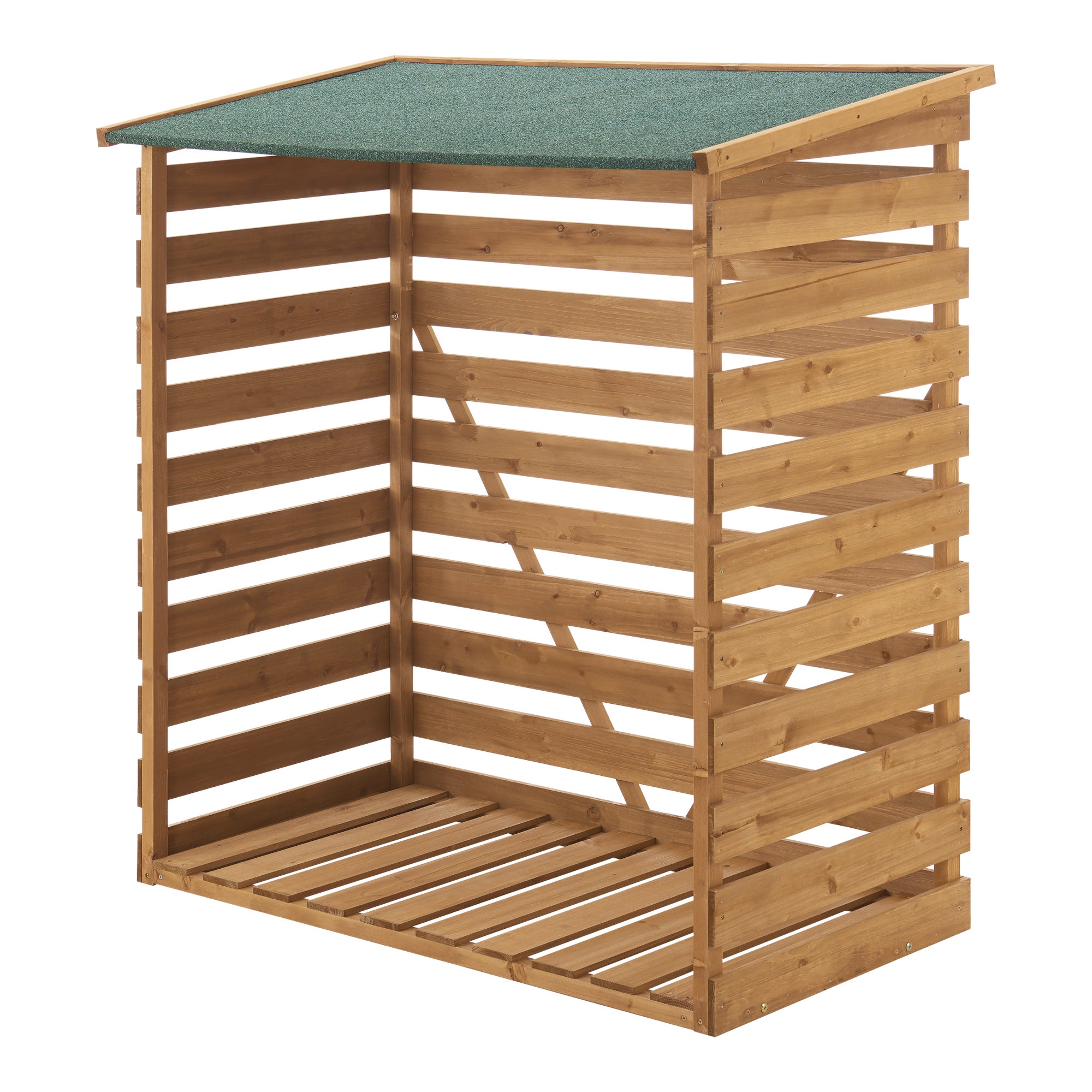 Abri-bûches couvert sapin 123 x 116 x 64 cm [en.casa] - 2