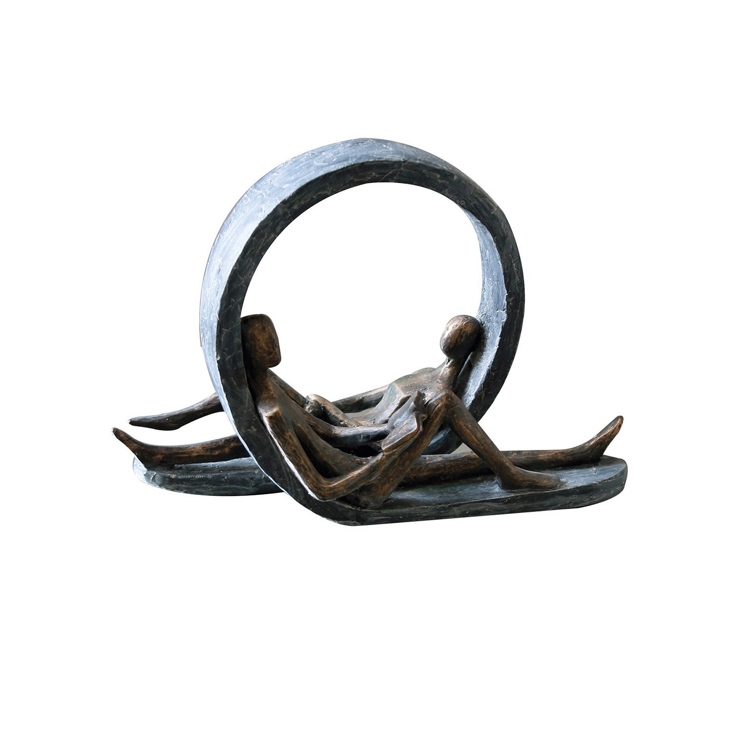 Figurine Décorative Gilde XL - Aluminium Et Bois Naturel, 74cm - Décoration Intérieur Moderne