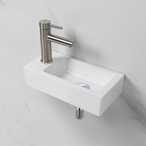 Lavabo Prua Sospeso/appoggio 75x45 Monoforo In Ceramica Bianco Lucido - Foto 2