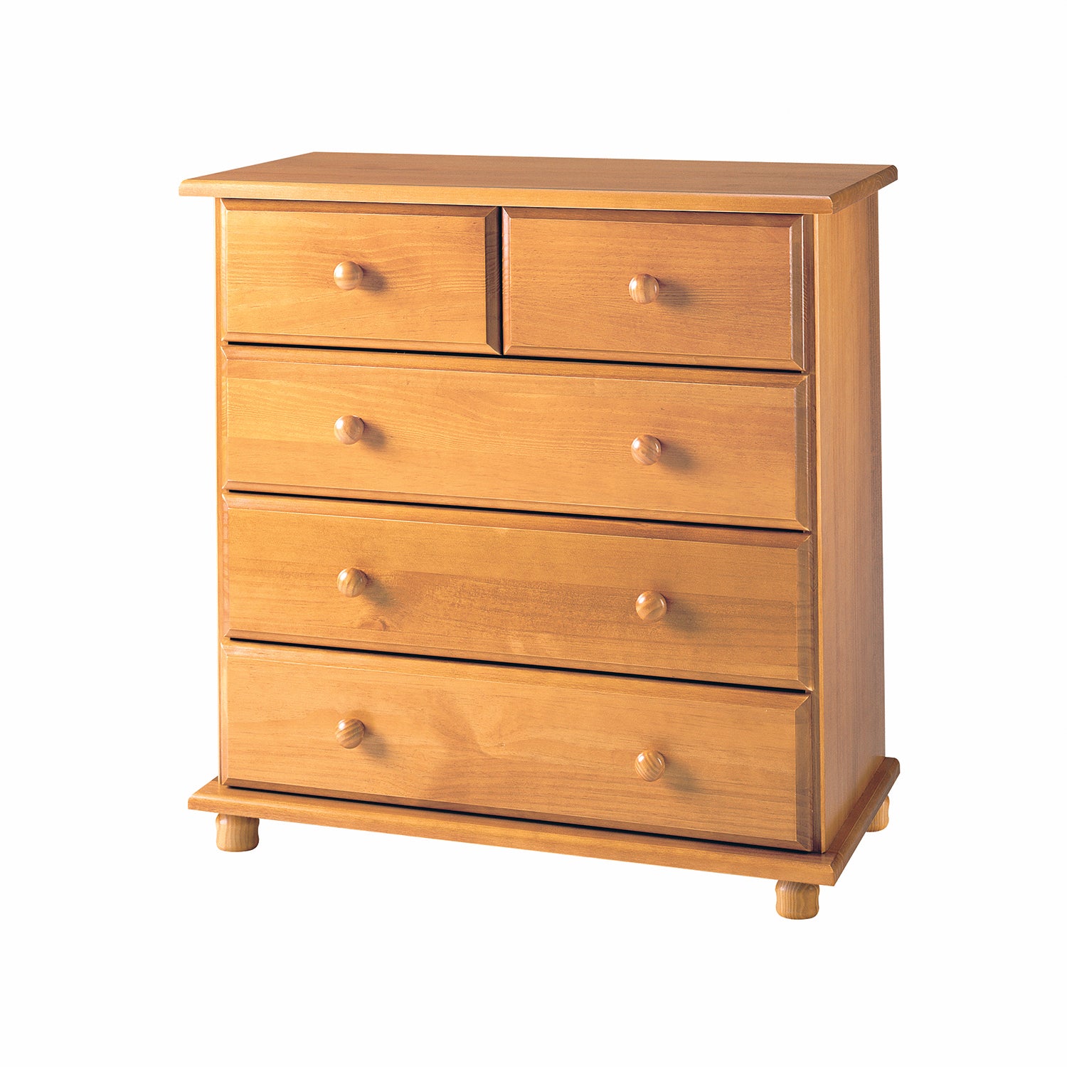 commode 5 tiroirs, pin massif , couleur miel, mesure 81x78x39 cm (hauteur-largeur-profondeur) - 6