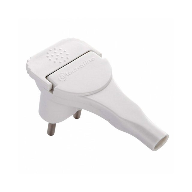 Fiche mâle extra plate - 6A - blanc ELECTRALINE