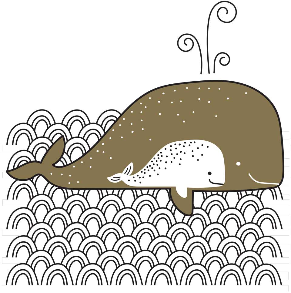 Affiche - La baleine et son petit 30x40cm | Leroy Merlin