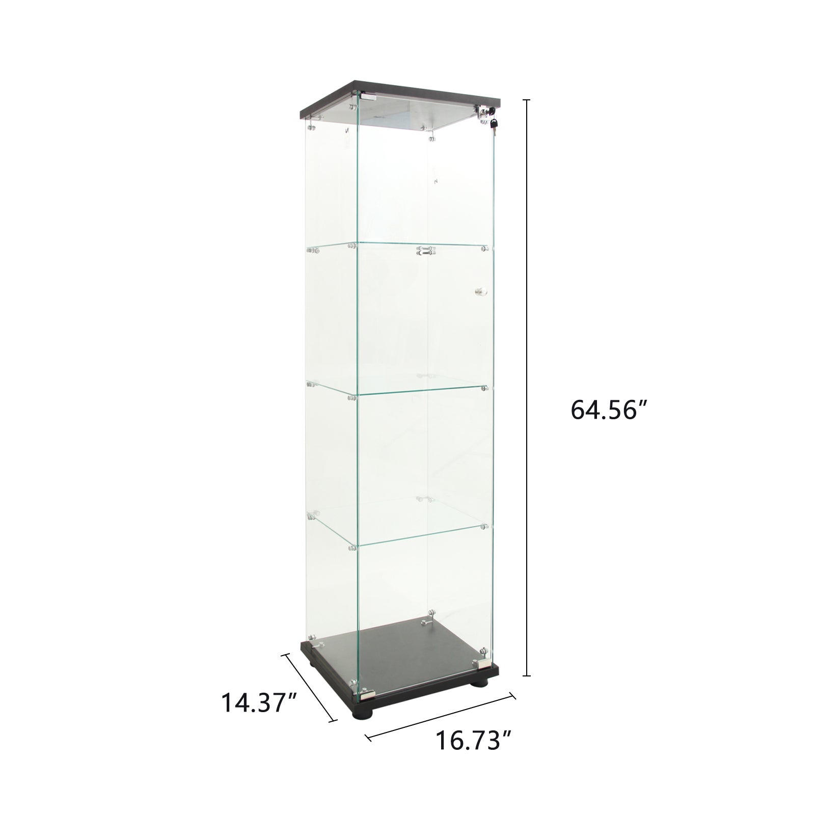 Vitrine pour collection, Vitrine en Verre, Transparent LED Vitrine moderne en verre 4 Couches avec 1 Porte, pour salon et chambre à coucher, bureau - 7