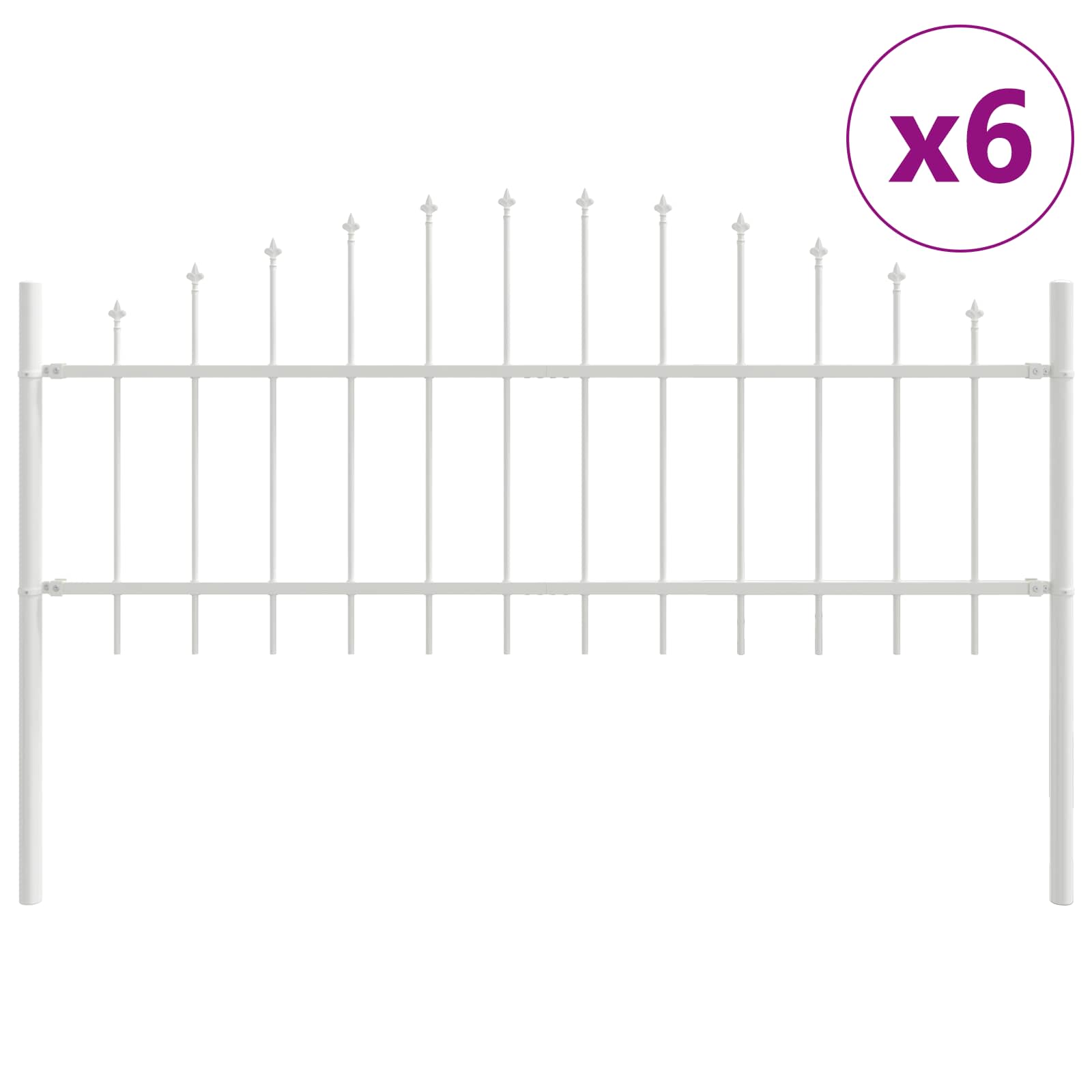 vidaXL Clôture de jardin Woerden 6 pcs Blanc - 3