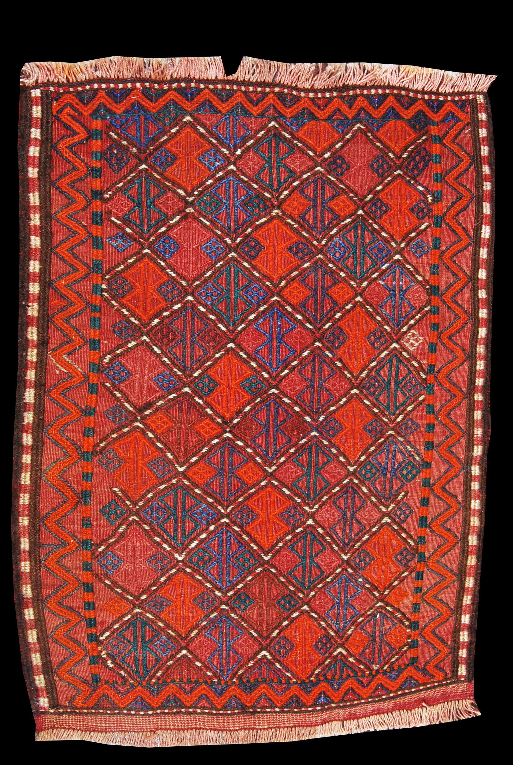 Auténtico kilim/alfombra anudada a mano con certificado de autenticidad. 98x74cm galleriafarah1970