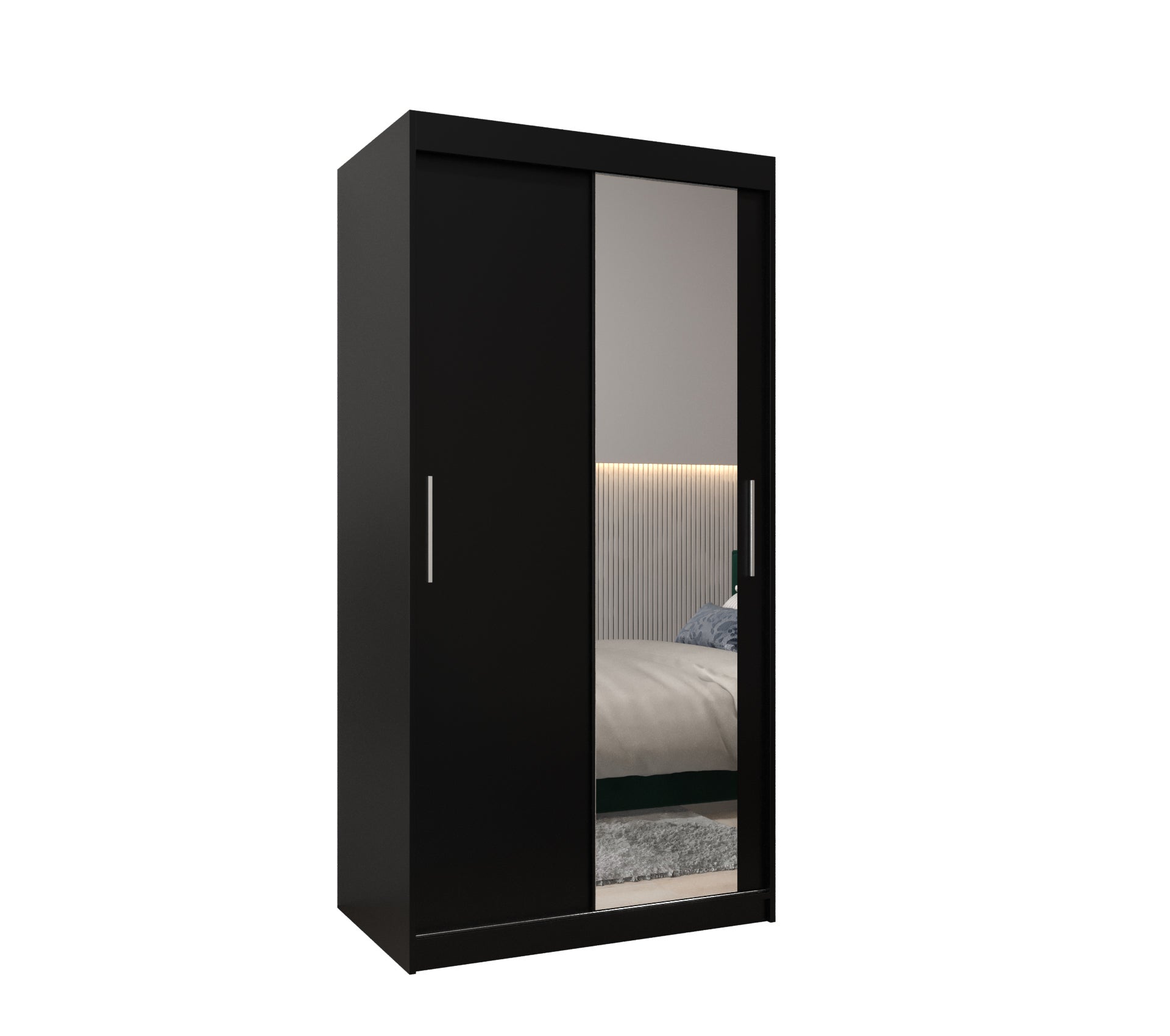 Szafa przesuwna garderoba TOKYO 2 100 x 62 x 200 cm Czarny + Czarny - Abiks Meble