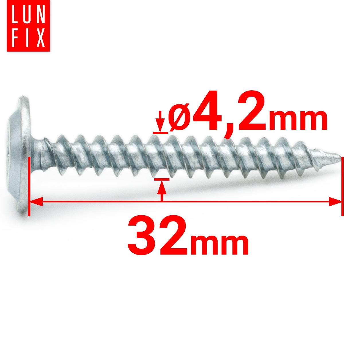 Wkręty do metalu z łbem podkładkowym 4,2x32mm 100szt. - 2