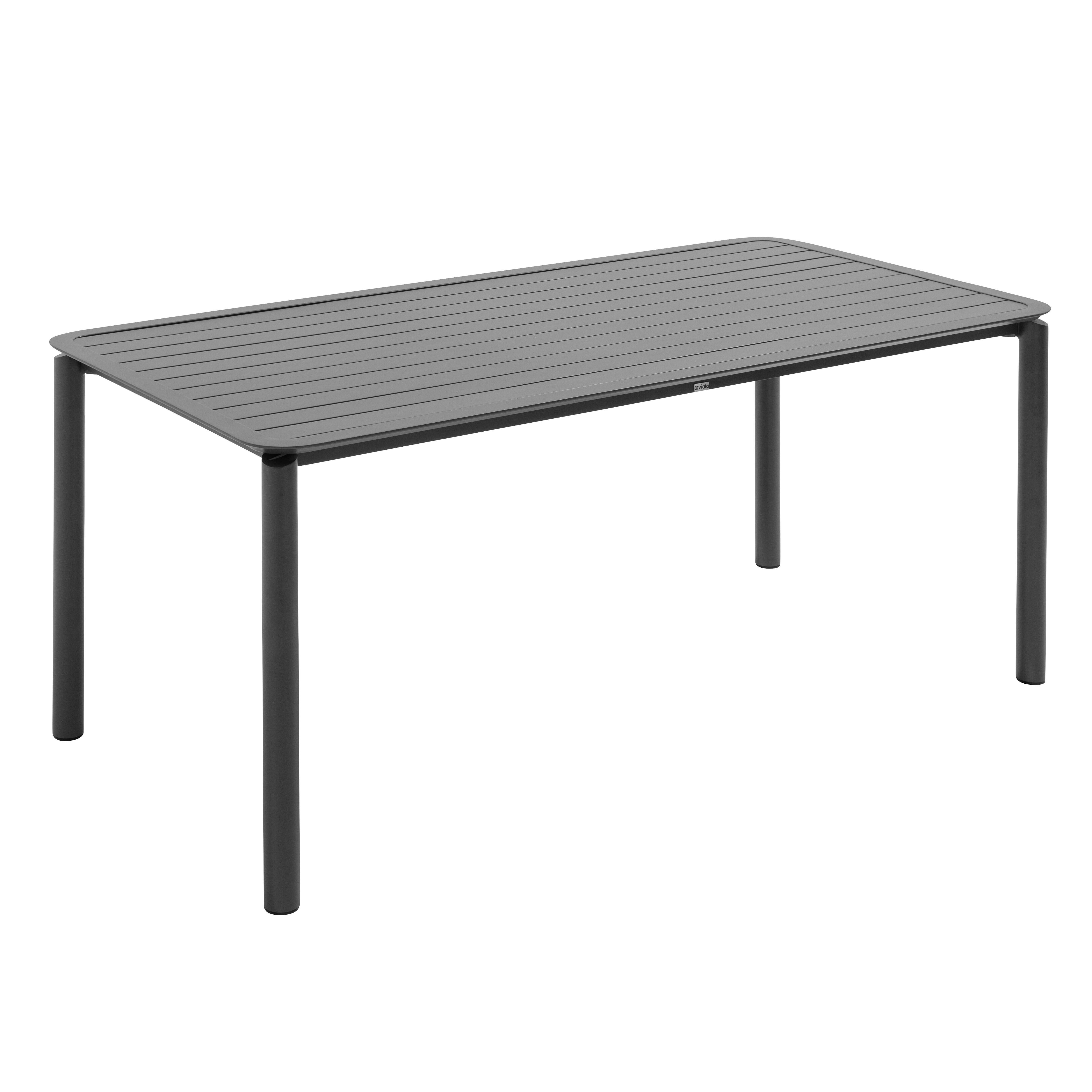 Table de terrasse rectangulaire en aluminium noire | Leroy Merlin